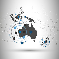Australia map background vector, illustration for communication