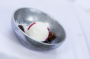 Helado en bowl. Evento, catering, gourmet.