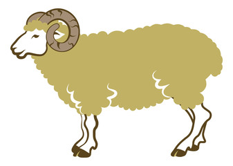 Sheep side view-Clip art