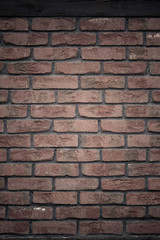 Architecture. Brick wall with wooden beam background