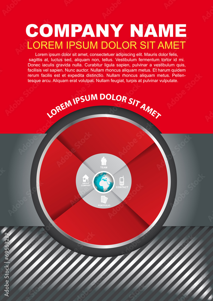 Fototapete Vector brochure background with infographic circle