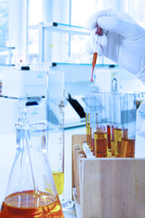 Scientist doing chemical test