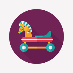 horse toy car flat icon with long shadow,eps10
