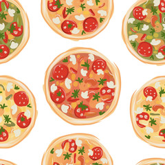 Pizza, seamless pattern for your design