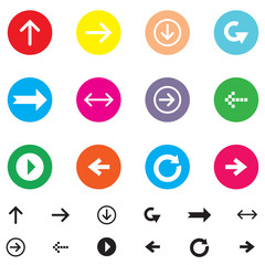 Arrow sign vector icon set