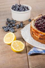 Baked blueberry lemon cheese cake
