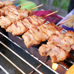 grilled pork on grill