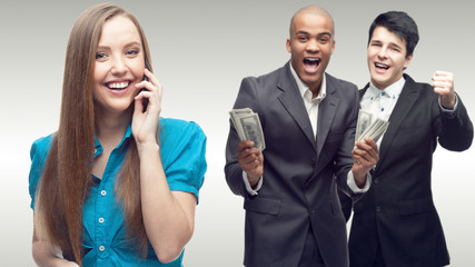team of young successful business people