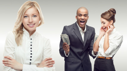 team of young successful business people