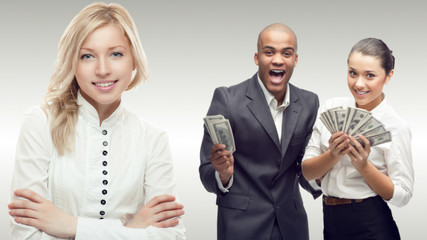 team of young successful business people