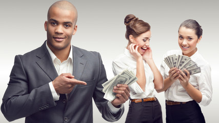 team of young successful business people