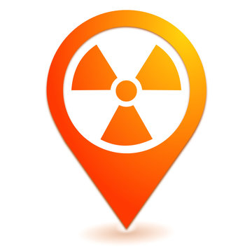 radioactivité sur symbole localisation orange