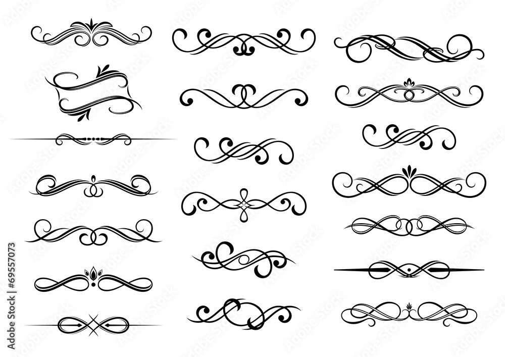 Poster Border calligraphic elements set