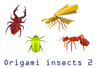 Origami insects set
