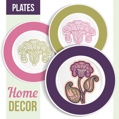 Set of decorative plates.