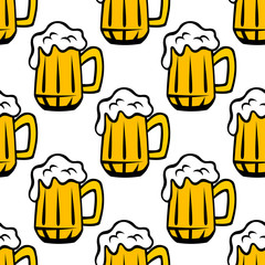 Beer tankard seamless pattern