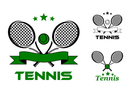 Tennis sport badges and emblems