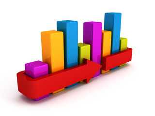 business bar chart diagram on white