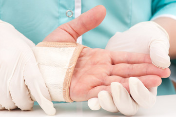 Injured hand