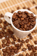 Cup of coffee beans