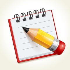 Pencil and notepad icon