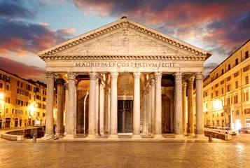 Foto op Canvas Pantheon - Rome bij zonsondergang © TTstudio