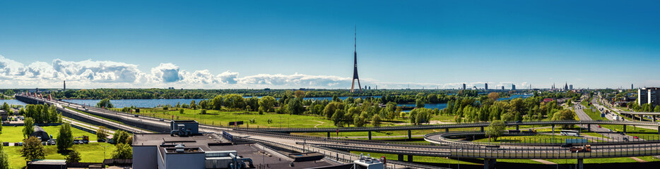 Panoramic view of Riga city. Latvia