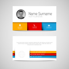 Modern business card template with flat user interface