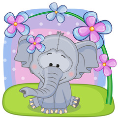 Obraz na płótnie Canvas Elephant with flowers