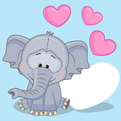 Elephant with hearts