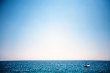 Boat on blue sea