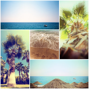 Colaje of vacation and relax