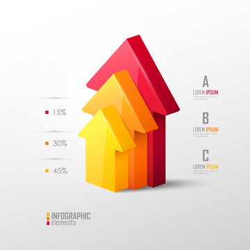Vector template fo presentation. Growth concept.