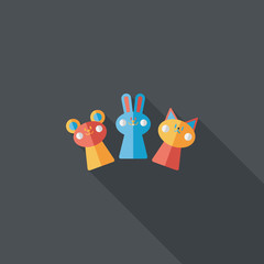 hand puppet flat icon with long shadow,eps10