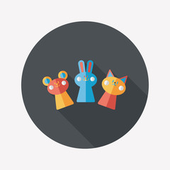 hand puppet flat icon with long shadow,eps10