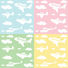 cartoon aircrafts pattern