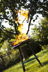 Grill flame, hot burning 