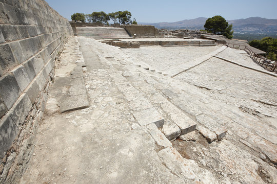 Phaestos minoan palatial city ruins in Crete. Greece