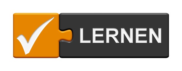 Puzzle-Button orange grau: Lernen