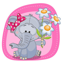 Elephant with flowers