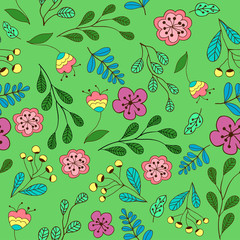 Cute floral seamless pattern