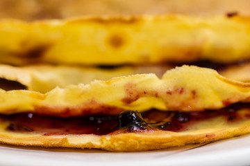 Fresh pancakes on plate