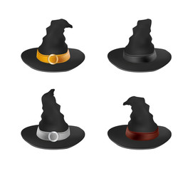 Witch hat icon set