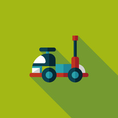 toy car flat icon with long shadow