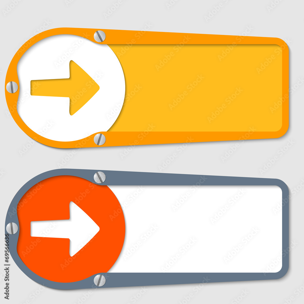 Poster set of two boxes for any text with arrow
