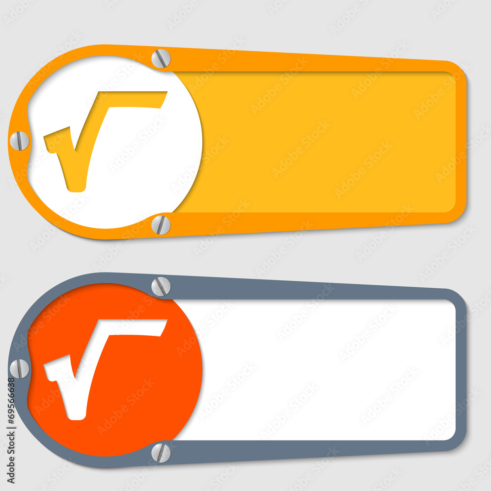 Poster set of two boxes for any text with radix