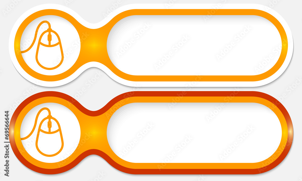 Fototapete two buttons for entering text with mouse icon