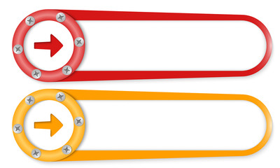 Obraz premium set of two buttons with screws and arrow