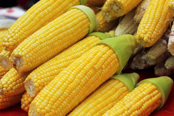 Sweet corn in the market