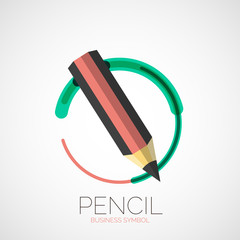 Pencil icon, company logo, minimal design